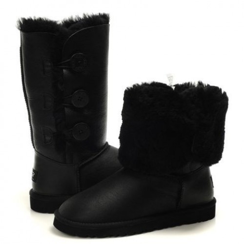 UGG Bailey Button Triplet Leather Black