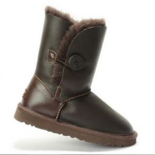 UGG Bailey Button Leather Chocolate