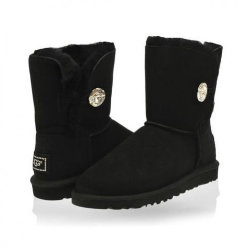 Детские угги UGG Baby Bailey Button Bling Black