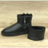 Купить UGG Classic Short Zipper Leather Black в Украине