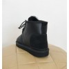 Купить UGG Neumel Leather Black замшевая пятка в Украине